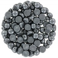 Czech 2-hole Cabochon beads 6mm Alabaster Pastel Lt.Grey